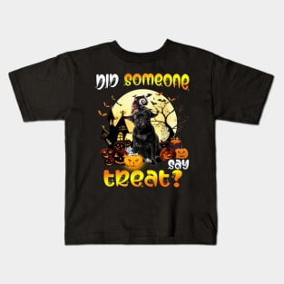 Black Pug Did Someone Say Treat Happy Halloween Kids T-Shirt